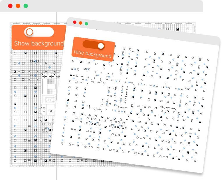 Toggle between showing and hiding drawing backgrounds