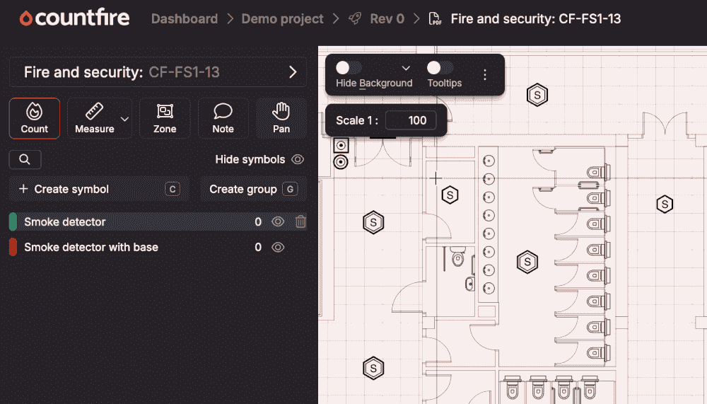 Security & fire takeoff demo